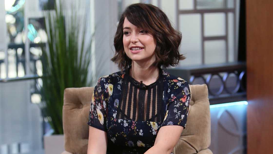 Actress Milana Vayntrub visits Hollywood Today Live at W Hollywood in Hollywood, California. Actress Milana Vayntrub visits Hollywood Today Live at W Hollywood in Hollywood, California.