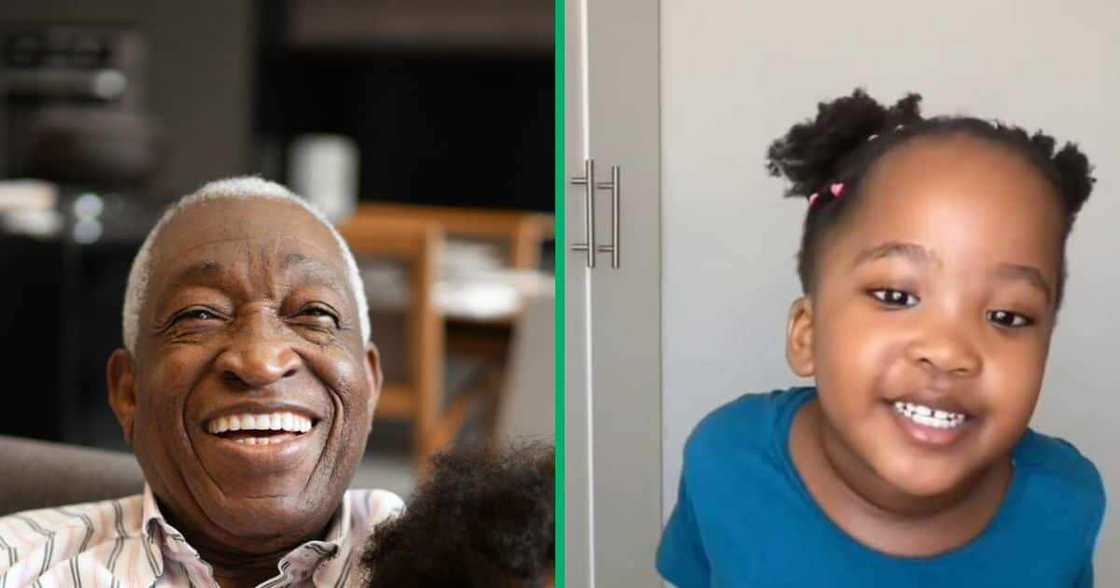 A grandpa waited for his grandchild to arrive home in a TikTok video. A grandpa waited for his grandchild to arrive home in a TikTok video.