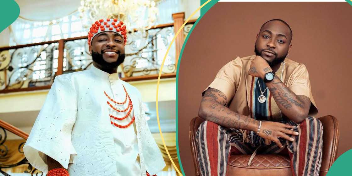 Davido during his wedding, Davido's outfit