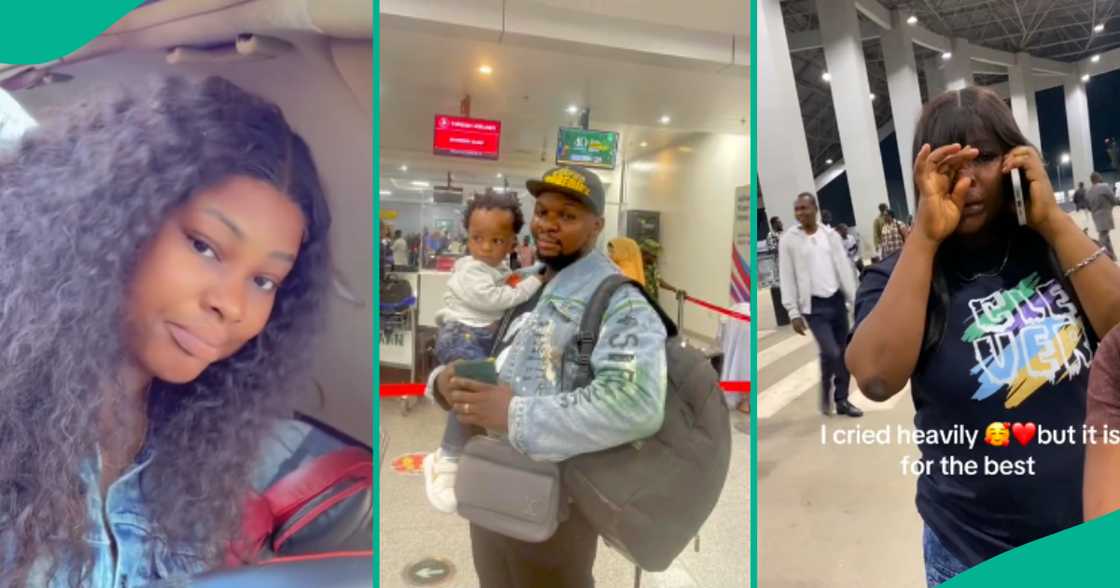 Nigerian woman cries as her husband relocates to UK Nigerian woman cries as her husband relocates to UK