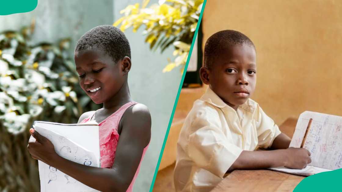 Pupils writing in books