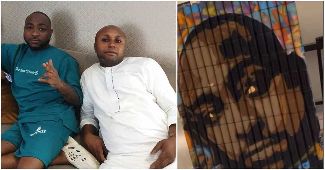 Davido takes delivery of huge painting for Banana Island home Davido takes delivery of huge painting for Banana Island home