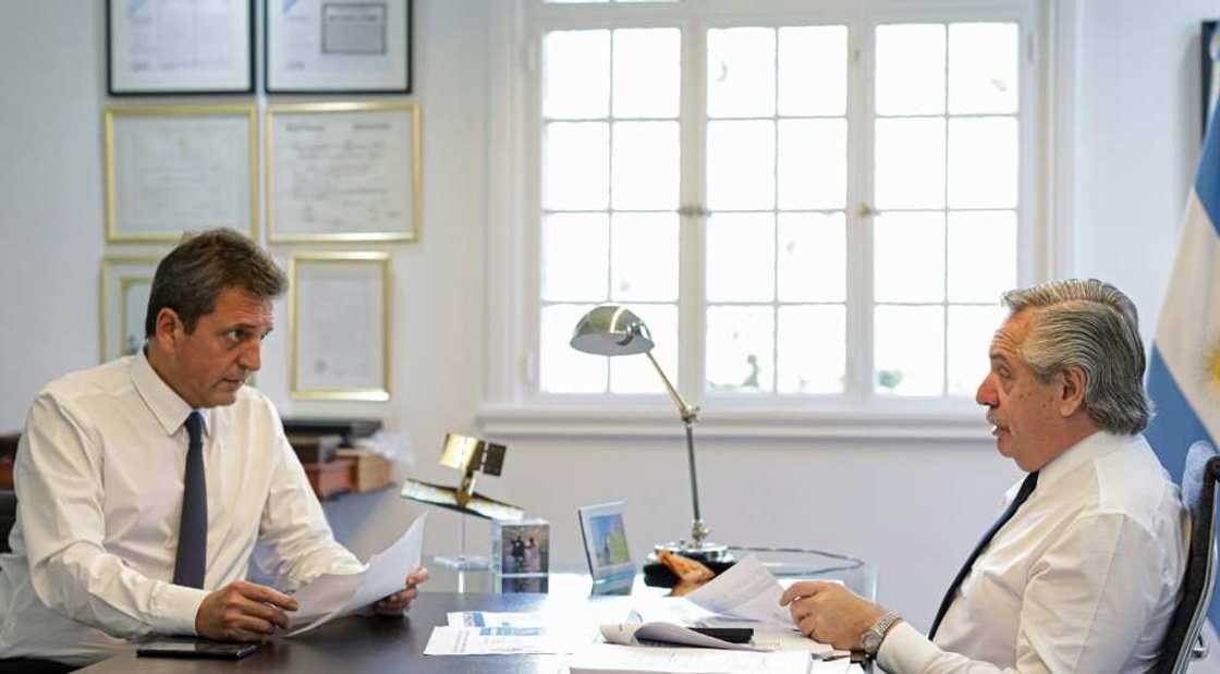 President Alberto Fernandez (right) has appointed Sergio Massa (left) as Argentina's new 'super minister' in charge of the economy, development and agriculture ministries in an attempt to halt the country's economic crisis President Alberto Fernandez (right) has appointed Sergio Massa (left) as Argentina's new 'super minister' in charge of the economy, development and agriculture ministries in an attempt to halt the country's economic crisis