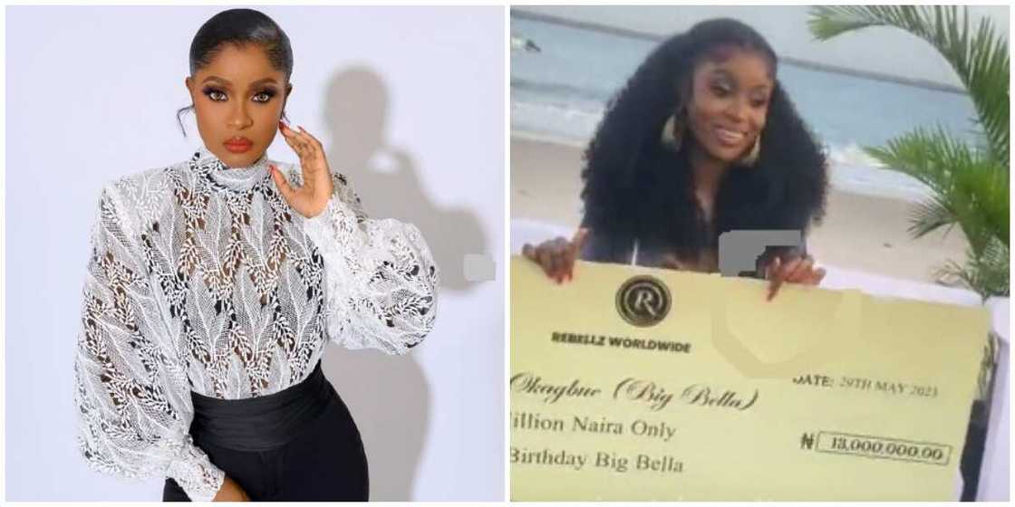 Bella Okagbue poses with her gift cheque Bella Okagbue poses with her gift cheque