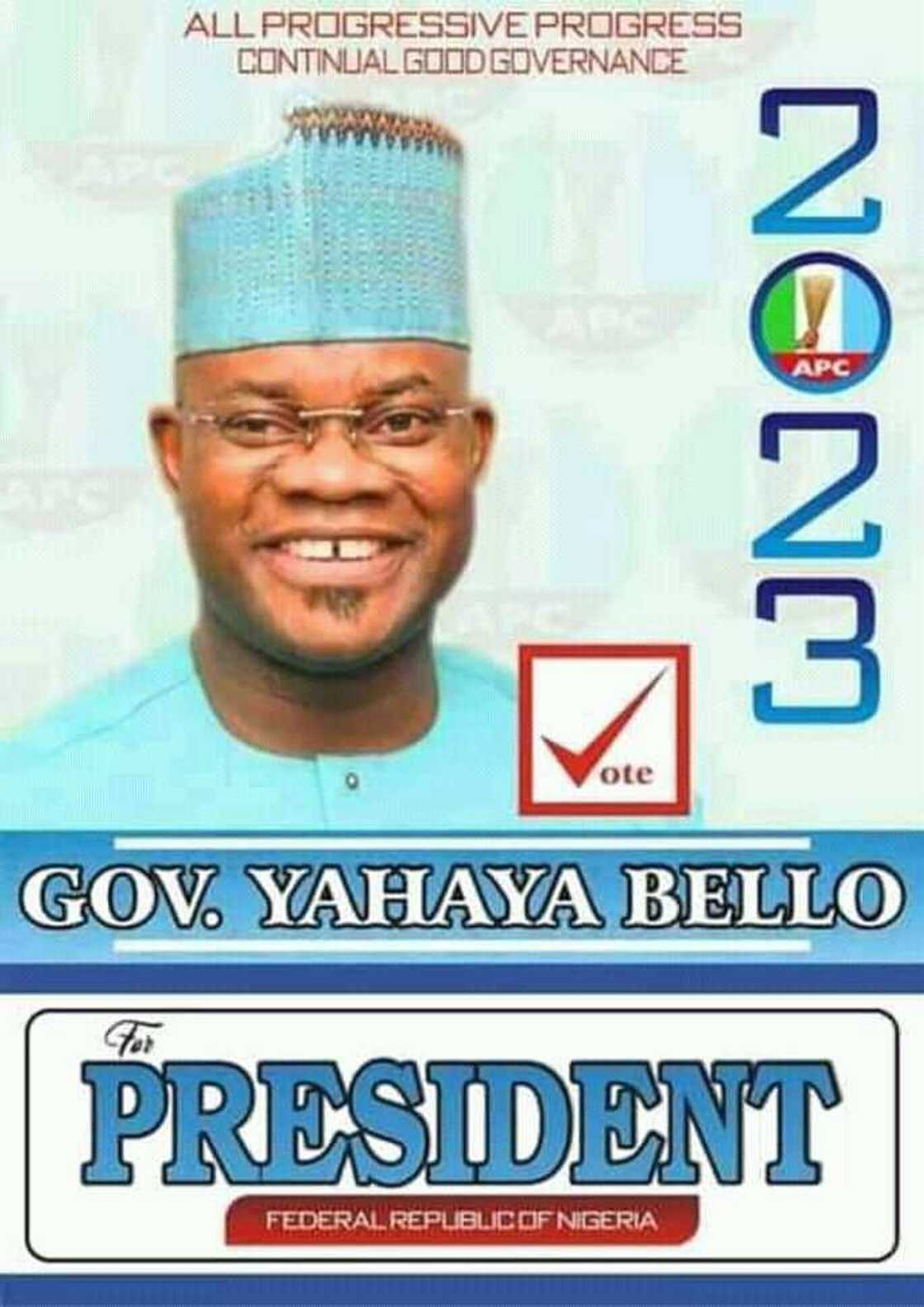 2023: Gwamnan Kogi ya yi bayani a kan fastocin kamfen dinsa da ke yawo 2023: Gwamnan Kogi ya yi bayani a kan fastocin kamfen dinsa da ke yawo