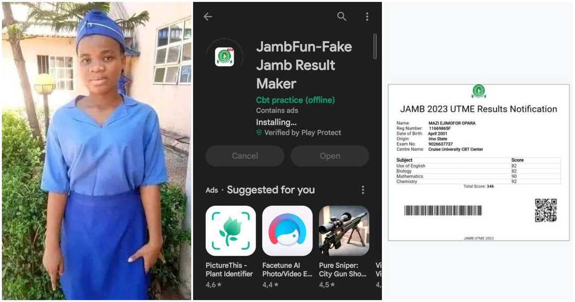 UTME result, app, Mmesoma Ejikeme UTME result, app, Mmesoma Ejikeme
