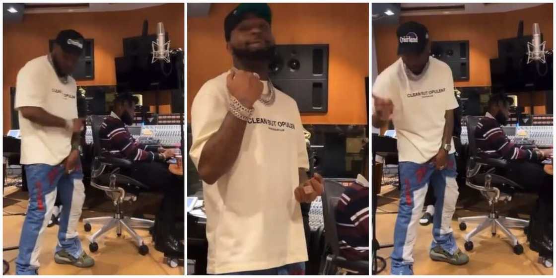 Photos of Nigerian singer Davido at a studio. Photos of Nigerian singer Davido at a studio.
