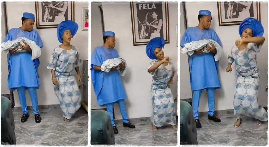 Photos of a nursing mother who danced for her husband. Photos of a nursing mother who danced for her husband.