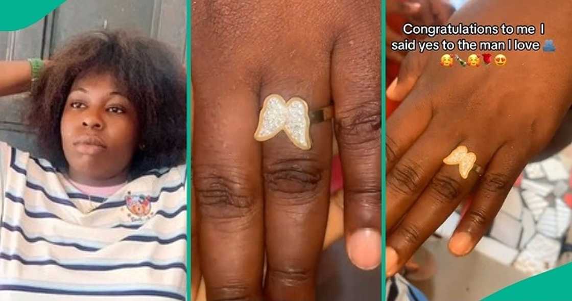 Lady proudly shows off her butterfly engagement ring Lady proudly shows off her butterfly engagement ring
