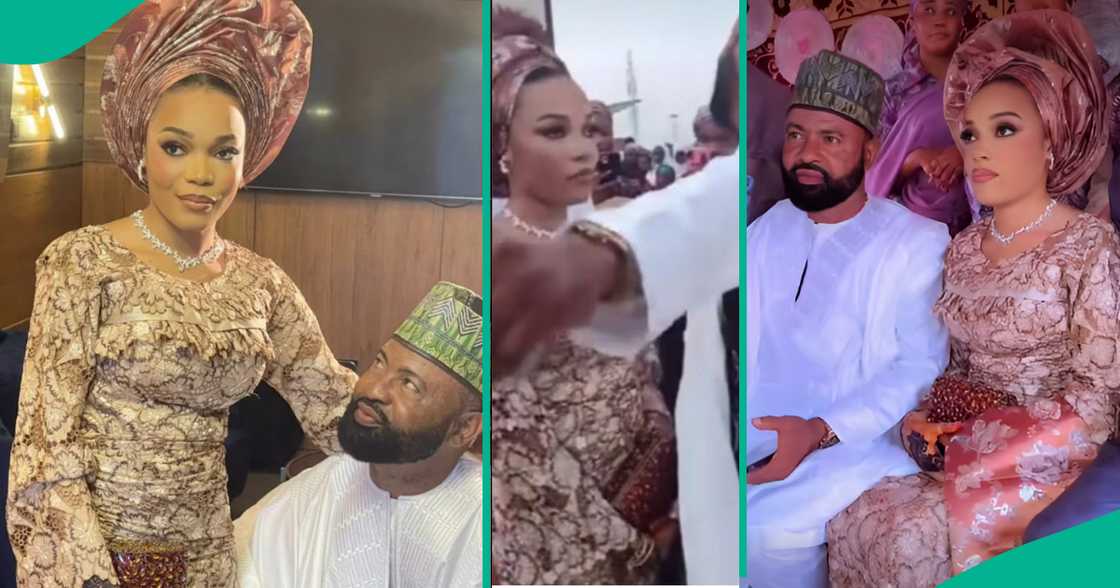 Yoruba actor Akin Olaiya’s bride trends after wedding video shows her looking unhappy. Yoruba actor Akin Olaiya’s bride trends after wedding video shows her looking unhappy.