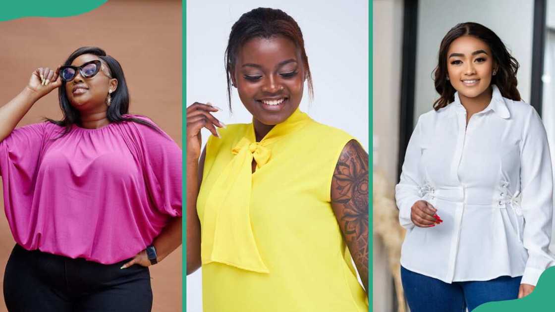 Women wearing blouses for casual cocktail attire Women wearing blouses for casual cocktail attire