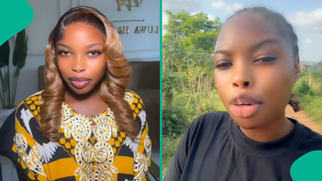 Lady dances energetically with indomie vendors on the road.