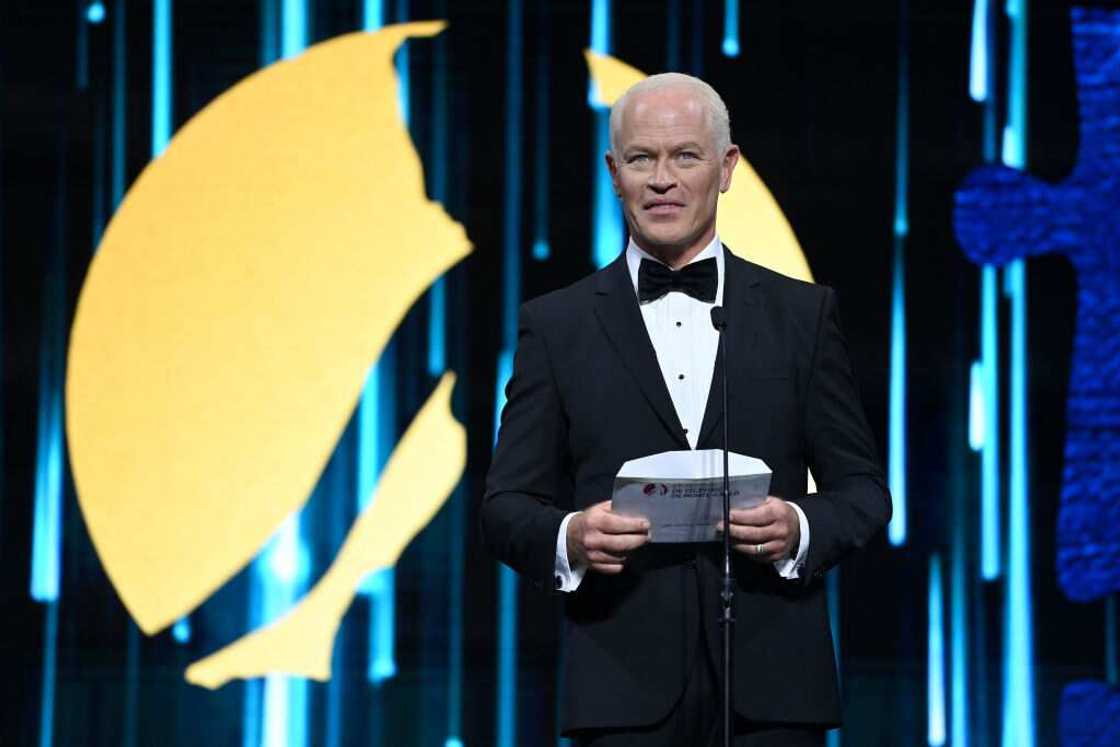 Jury President Neal McDonough presents the Jury Special Prize Award in Monte Carlo, Monaco Jury President Neal McDonough presents the Jury Special Prize Award in Monte Carlo, Monaco