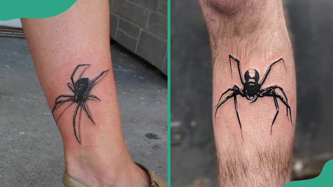 Leg spider tattoo Leg spider tattoo