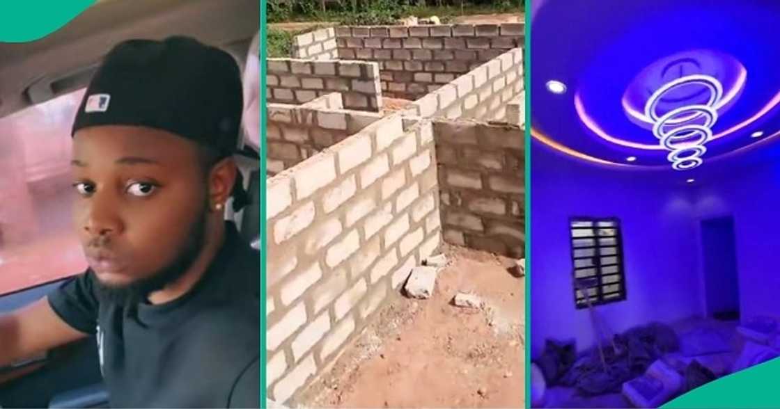 Nigerian man rejoices after completing his building project. Nigerian man rejoices after completing his building project.