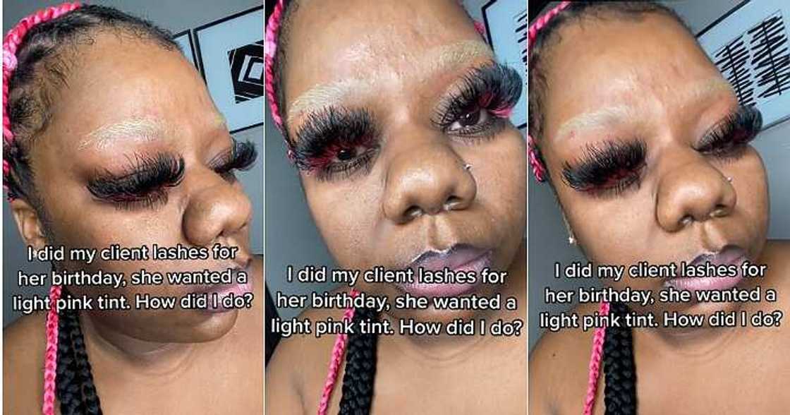 Lady fixes long eyelashes, birthday Lady fixes long eyelashes, birthday