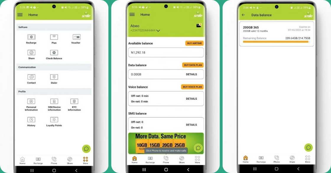 A screenshot of the the MySmile app. A screenshot of the the MySmile app.