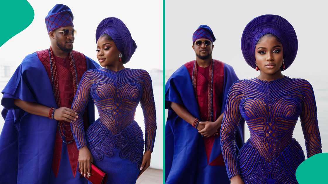 Veekee James and her husband look stunning in their outfits