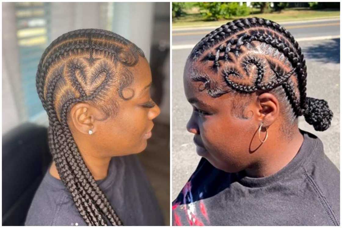 Stitch braids with design Stitch braids with design