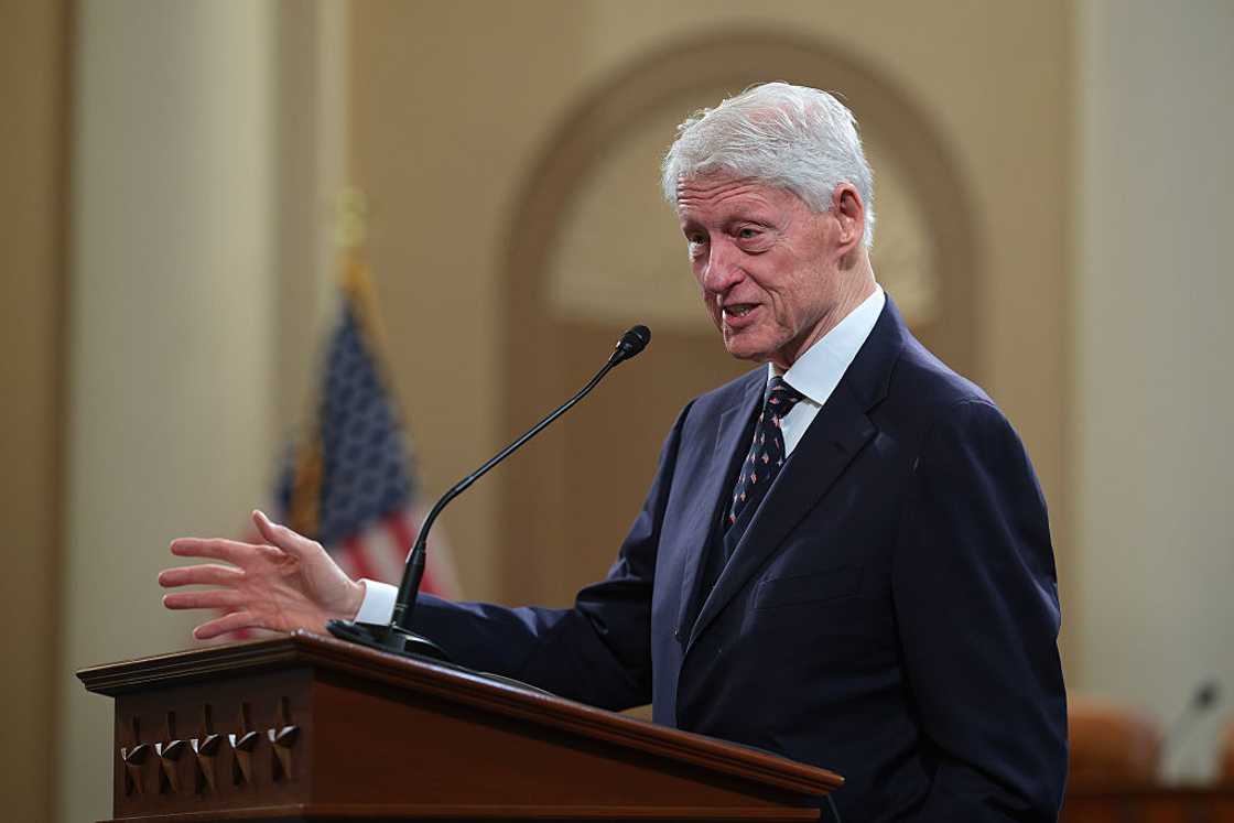Bill Clinton speaks at a celebration of the life of the late Rep. Barney Frank