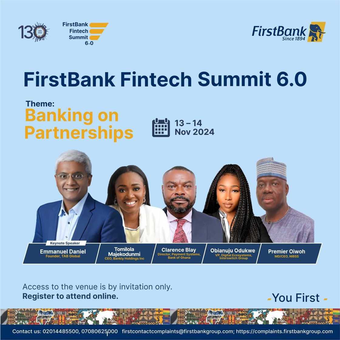 FirstBank Host Fintech Summit 6.0, Launches Fintech Innovators Pitch Programme FirstBank Host Fintech Summit 6.0, Launches Fintech Innovators Pitch Programme