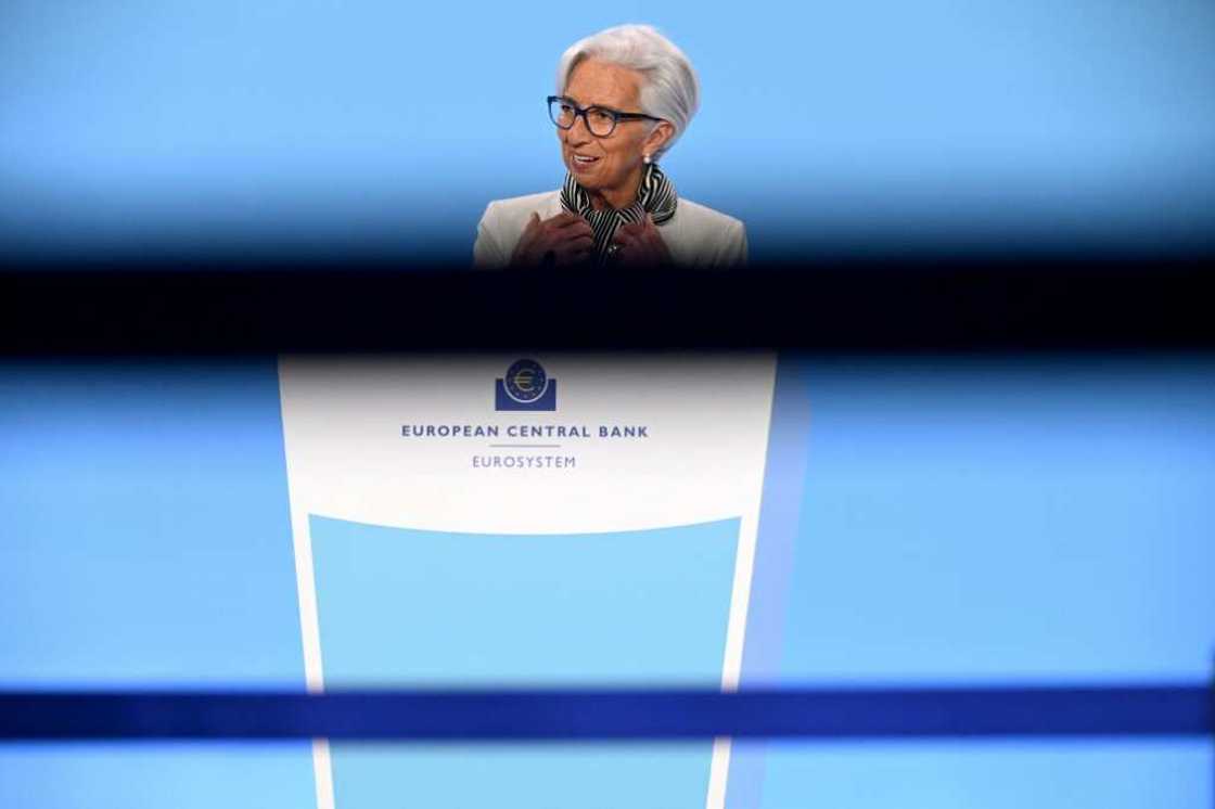 ECB president Christine Lagarde speaks at a press conference ECB president Christine Lagarde speaks at a press conference