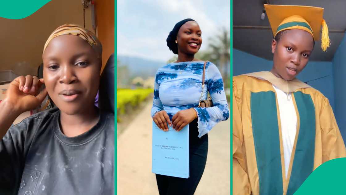 A Nigerian lady graduated alone from university as the only person in her class. A Nigerian lady graduated alone from university as the only person in her class.