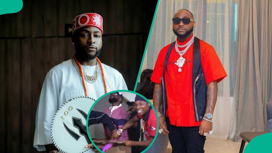 Davido's reaction trends as he joins blinfold box challenge Davido's reaction trends as he joins blinfold box challenge