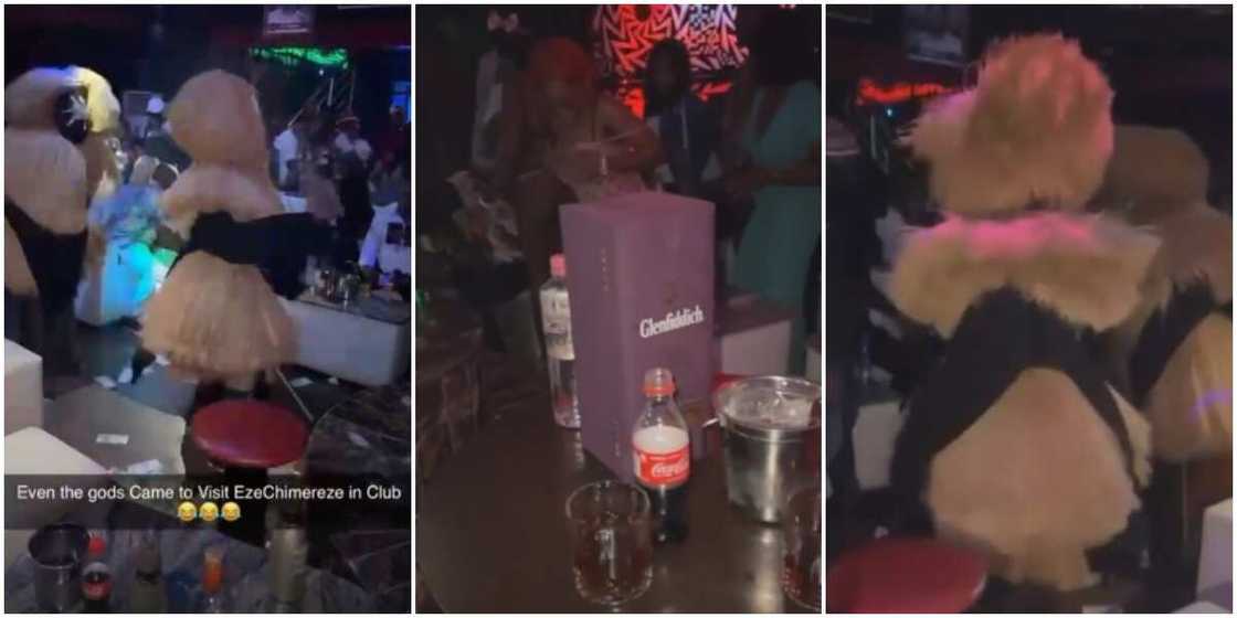 Masquerades spotted in viral video at nightclub dancing hard, Nigerians react Masquerades spotted in viral video at nightclub dancing hard, Nigerians react