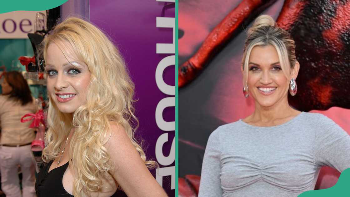 Ashley Roberts poses in a black dress at Las Vegas Convention Centre in December 2004 (L). The singer poses in a grey dress at the Cineworld, Leicester Square (R) Ashley Roberts poses in a black dress at Las Vegas Convention Centre in December 2004 (L). The singer poses in a grey dress at the Cineworld, Leicester Square (R)