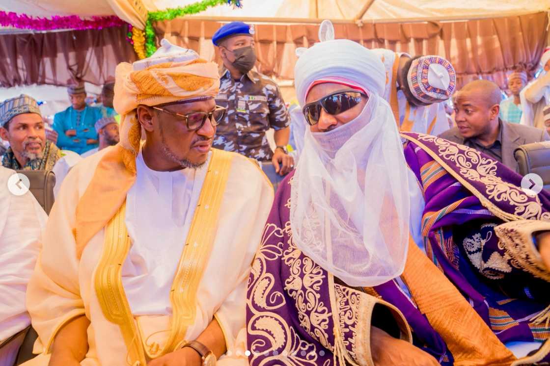 Katsina governor Dikko Radda and Kano Emir at national Maulud in Katsina.