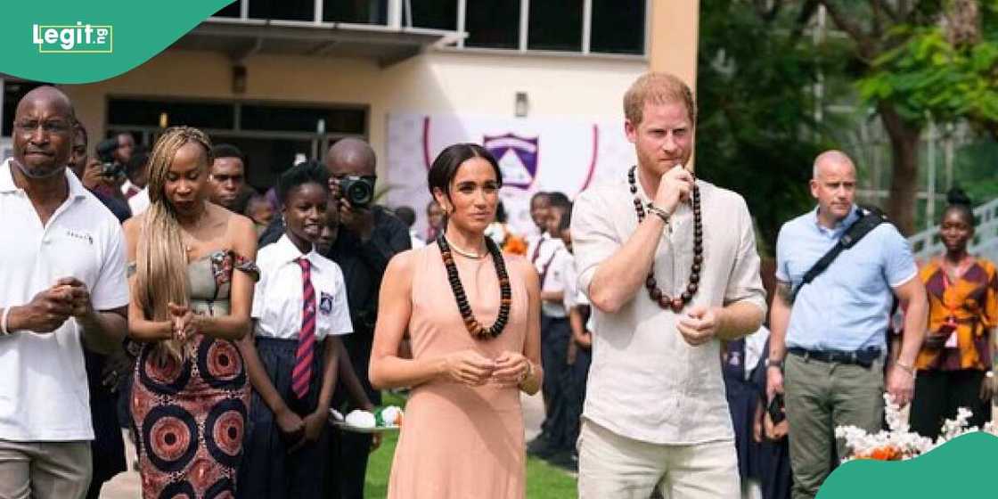 Prince Harry and Meghan Markle arrive in Nigeria. Prince Harry and Meghan Markle arrive in Nigeria.