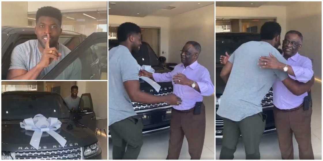 Man Moves Dad to Tears as he Surprises Him with Range Rover Car Gift on His 70th Birthday, Video Causes Stir Man Moves Dad to Tears as he Surprises Him with Range Rover Car Gift on His 70th Birthday, Video Causes Stir