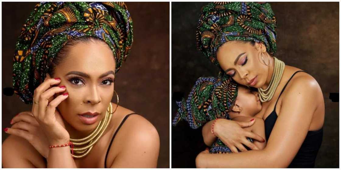 Photos of BBNaija star Tboss with daughter. Photos of BBNaija star Tboss with daughter.