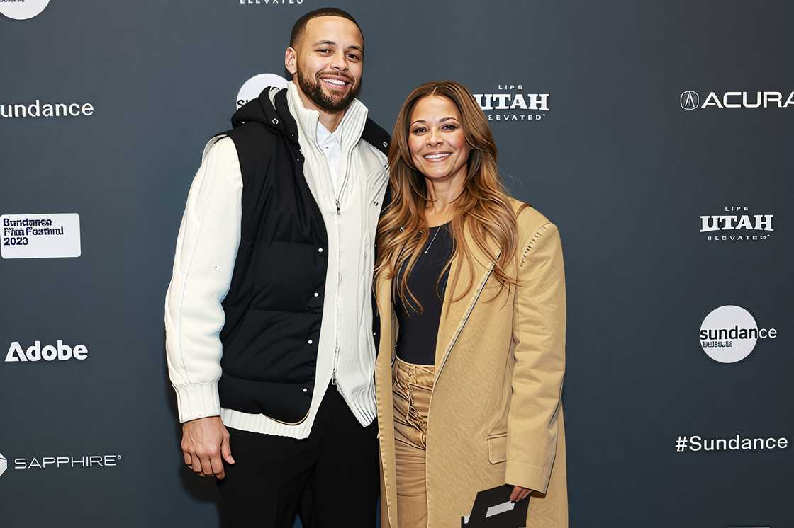 Stephen Curry and Sonya Curry pose at the 2023 Sundance Film Festival