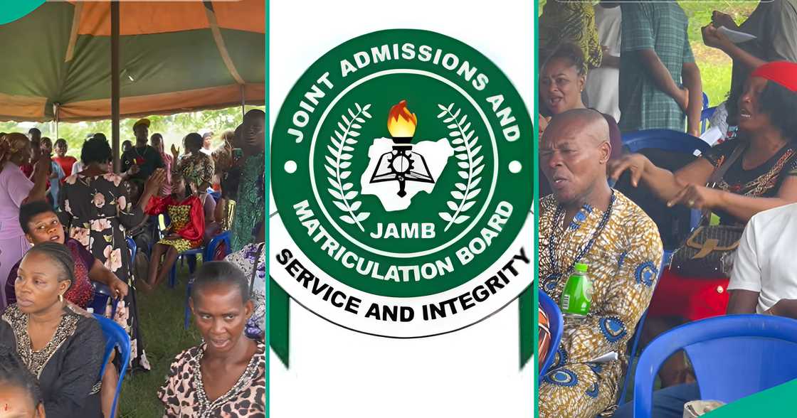 Parents at a JAMB centre pray and sing passionately for their children’s success. Parents at a JAMB centre pray and sing passionately for their children’s success.
