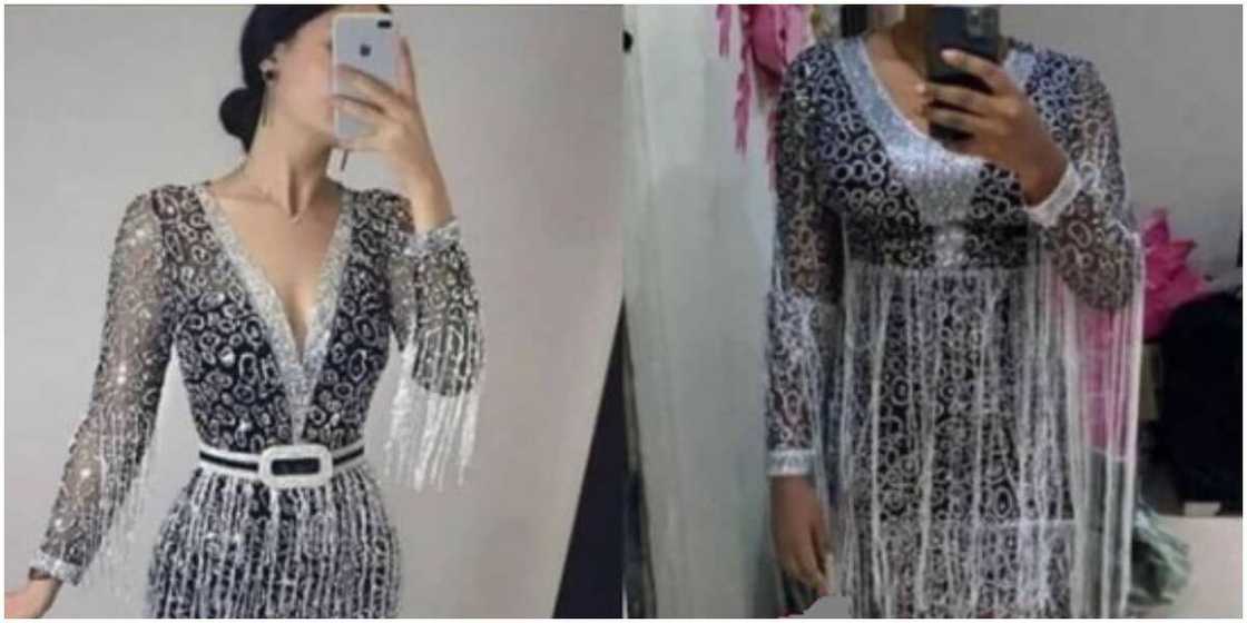 Photo of what the lady ordered and what she received. Photo of what the lady ordered and what she received.