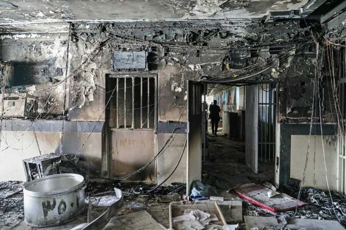 A picture obtained from the Iranian Mizan News Agency on October 16, 2022 shows damage caused by a fire in the Evin prison, northwest of the Iranian capital Tehran A picture obtained from the Iranian Mizan News Agency on October 16, 2022 shows damage caused by a fire in the Evin prison, northwest of the Iranian capital Tehran