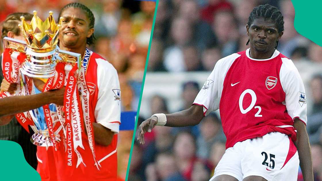 Kanu with the golden Premier League trophy he won at Arsenal in 2004. Photo: Arsenal Kanu with the golden Premier League trophy he won at Arsenal in 2004. Photo: Arsenal