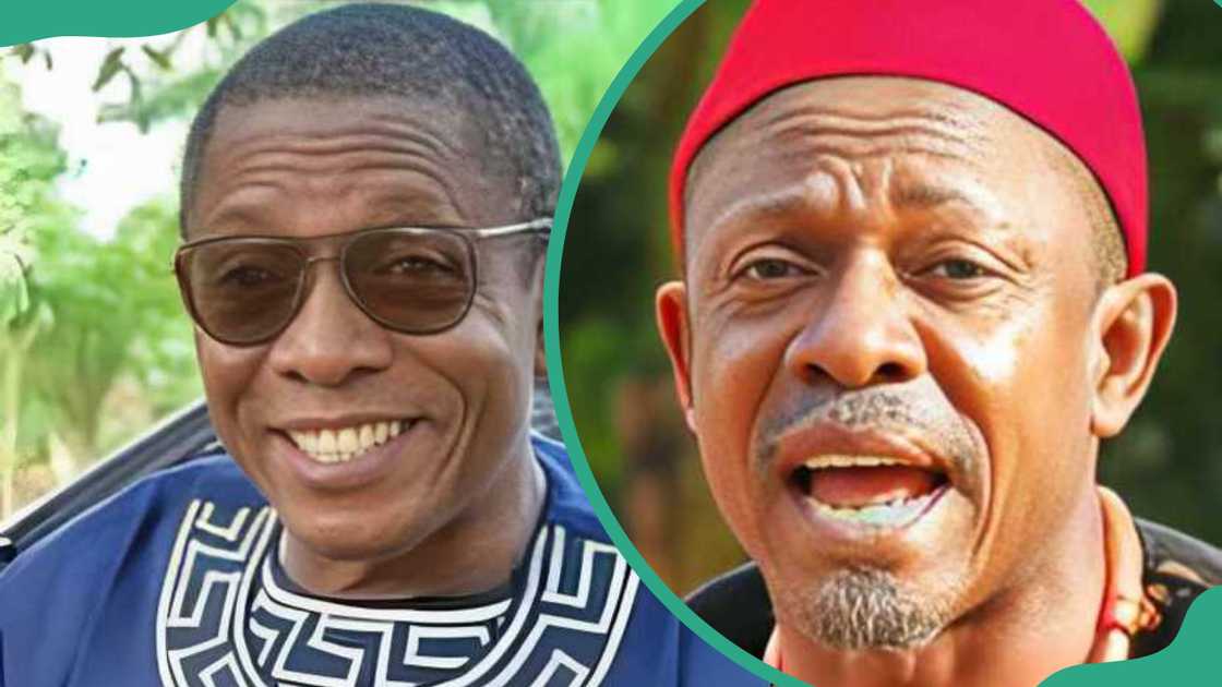 Actor Nkem wearing glasses and a traditional necklace Actor Nkem wearing glasses and a traditional necklace