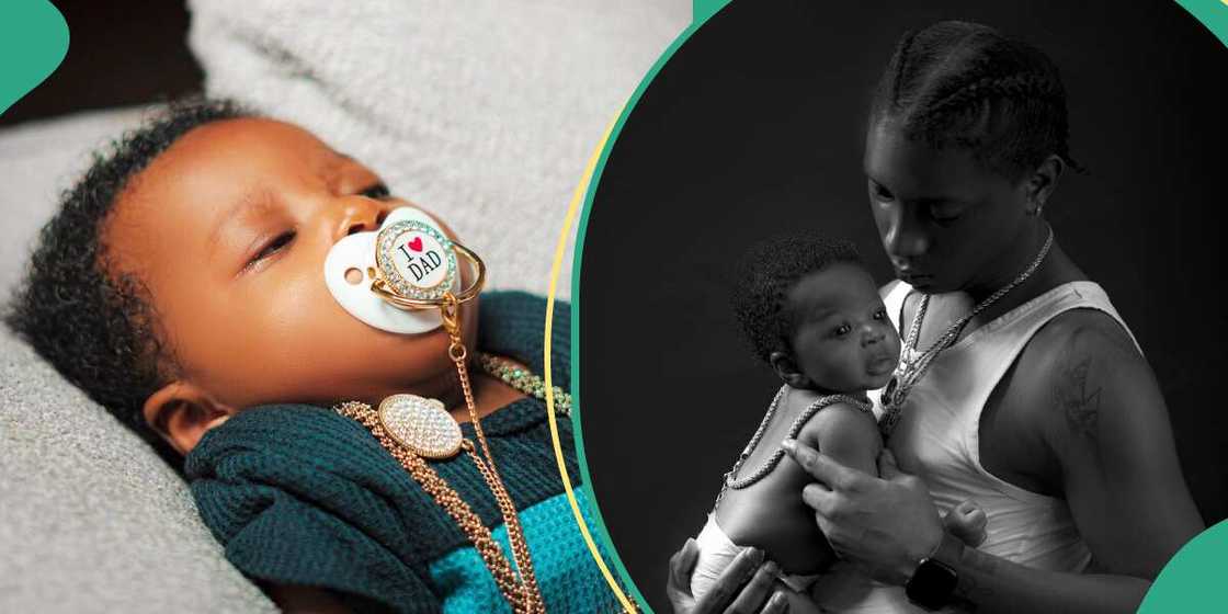 Bella Shmurda's son. Bella Shmurda's son.