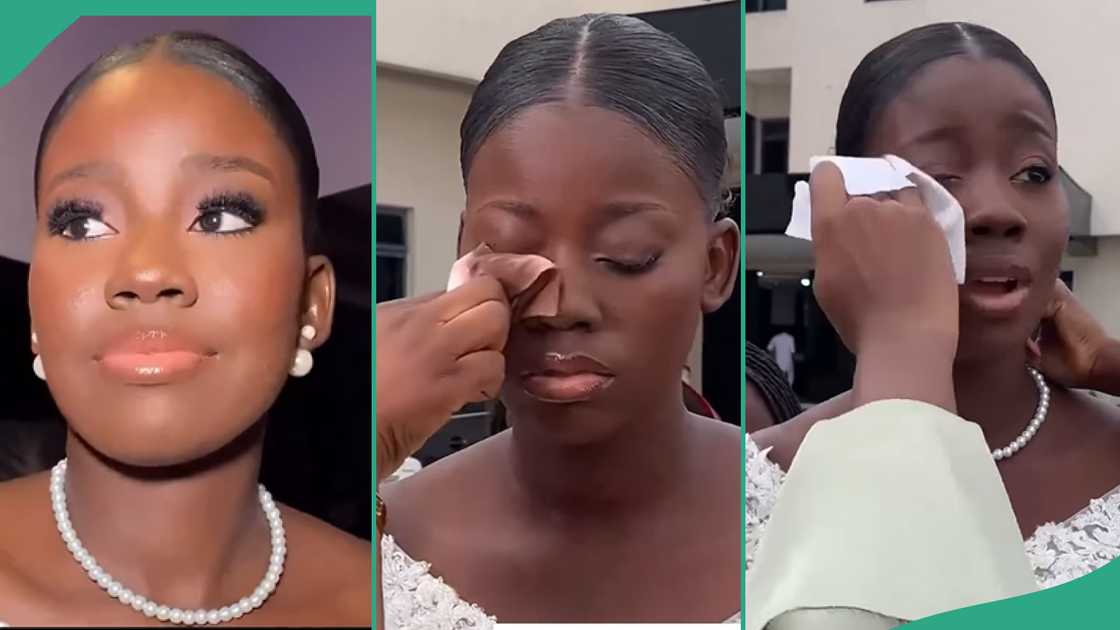 Bride told to remove her makeup before wedding. Bride told to remove her makeup before wedding.