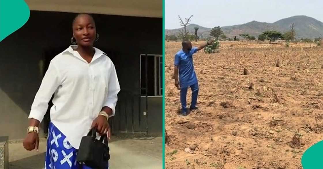 Congratulations pour in as lady shows off large land she acquired. Congratulations pour in as lady shows off large land she acquired.