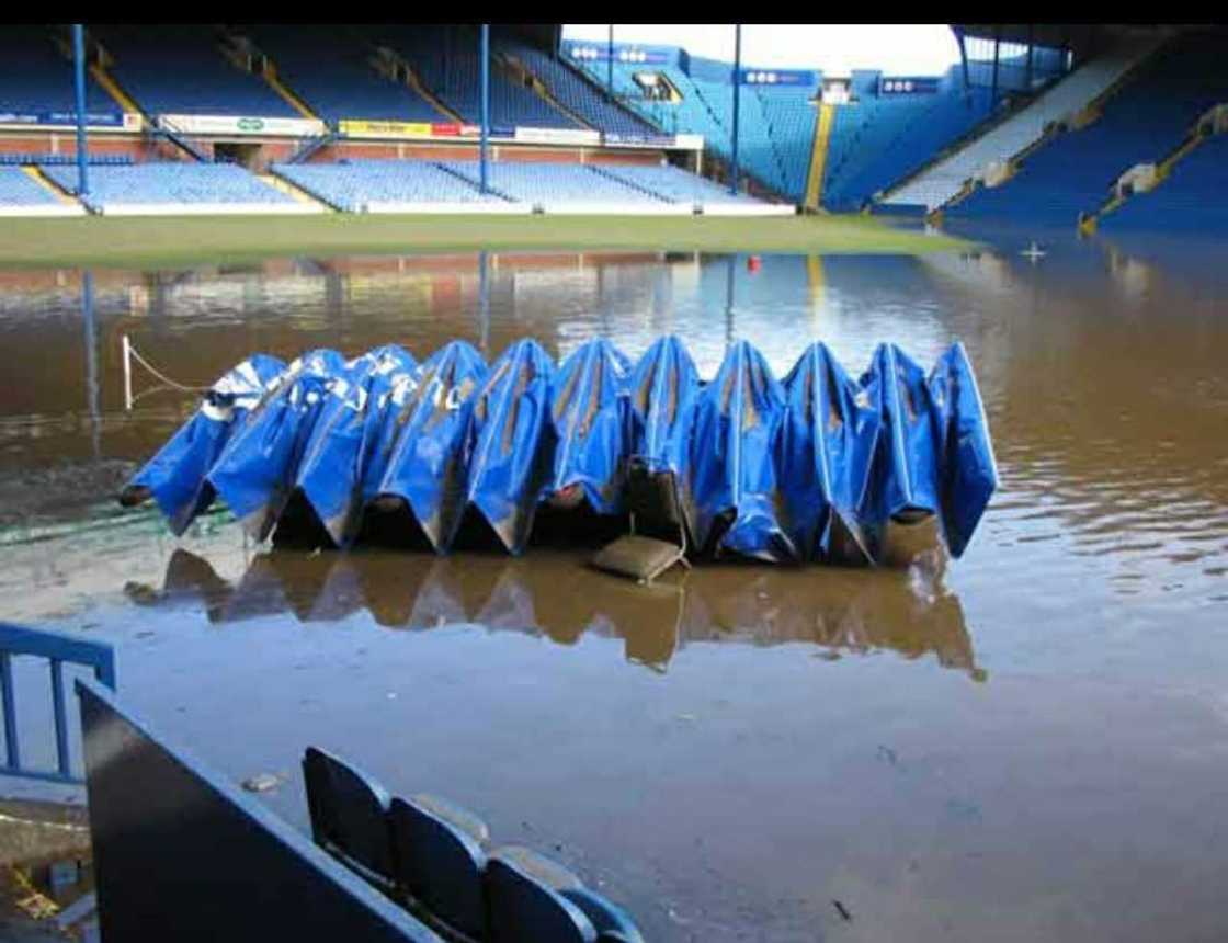 Waterlogged Hillsborough pitch maliciously shared as newly renovated Lekan Salami Stadium Waterlogged Hillsborough pitch maliciously shared as newly renovated Lekan Salami Stadium