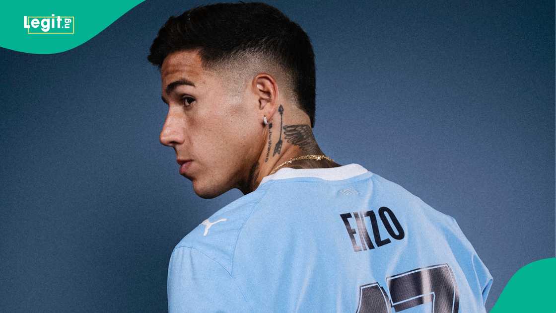 Enzo Fernandez, Manchester City, Etihad Stadium, Manchester, England. Enzo Fernandez, Manchester City, Etihad Stadium, Manchester, England.