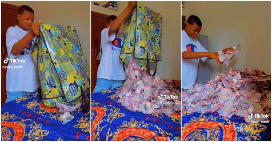 Man flaunts lots of cash he got on his birthday Man flaunts lots of cash he got on his birthday