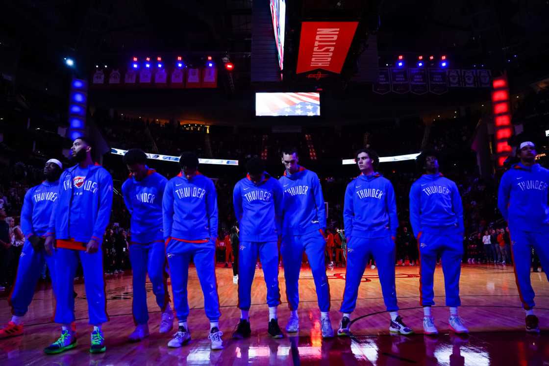 Oklahoma City Thunder players during their game against Houston Rockets