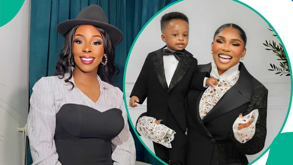 Fans react as Aisha Lawal conceals daughter’s face at Iyabo Ojo’s grandson’s party