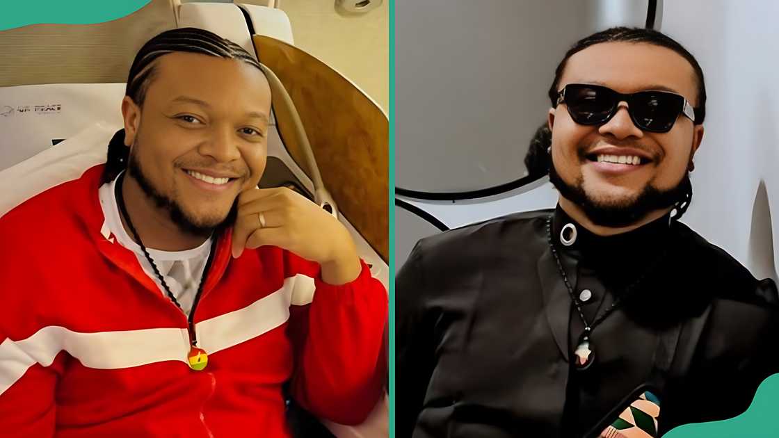 Deacon Famous posing a photo