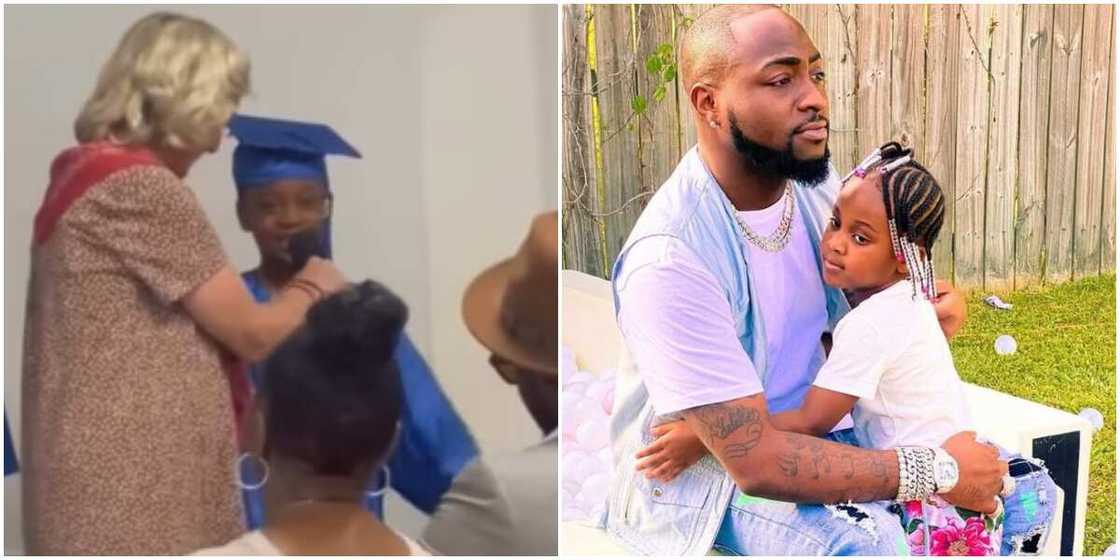 Davido's Hailey at her graduation, Davido and second daughter Hailey Davido's Hailey at her graduation, Davido and second daughter Hailey